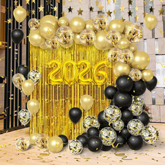 89pcs 2026 Happy New Year Decorations Kit New Years Eve Party Supplies Black and