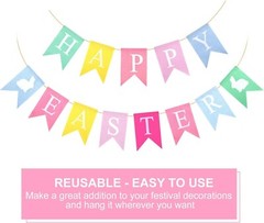 USA Happy Easter Garland Hanging Banners Party Supplies Wall Decorations Signs