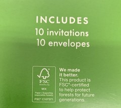 Kate Spade New York x Target 20 piece set (10 inv. & 10 Env) Party Invitations