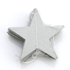 Gold Silver Paper Star Hanging Garland Decoration 13 Foot Long String (2pack)