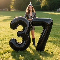 40 Inch Black Foil Balloons Number 3,Foil Mylar Big Number Balloons Huge Numb…