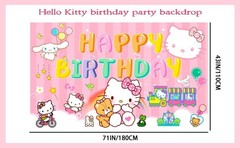 Hello Kitty Party Decorations Sanrio Cute Birthday Supplies for Girls Backdrop
