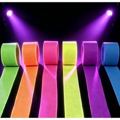 6 Rolls 600 Feet Neon Crepe Paper Streamers, UV Black Light Reactive