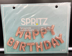 Spritz™ «Happy Birthday» Balloon Rose Gold Banner Kit