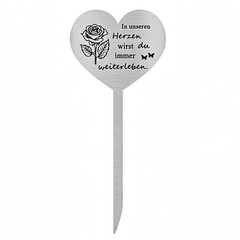 Stainless Steel Heart Commemorative Decoration for Cemetery Memorial Placement