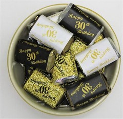 30th Birthday Miniatures Candy Bar Decoration Wrapper Sticker Label (Set of 60)