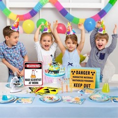 9PCS Vibrant Science Party Decorations – Mad Scientist Theme for Kids’ Birthdays