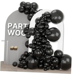 Black Balloons 155 pcs Different Sizes of 18 12 10 5/10/12/18 inch Black-3052