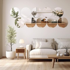 7 PCS 2mm Thick 12 Inch Round Mirror Centerpieces Acrylic Circle Tray Plate