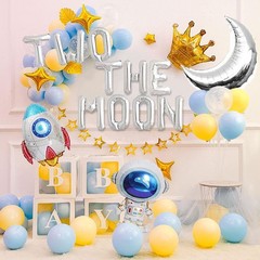 Two The Moon Balloons, 16inch Silver Letter foil Balloons Large Moon Man Robo…