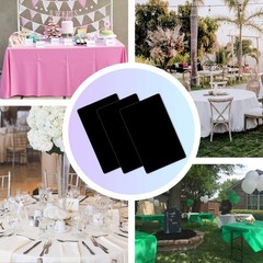Childom 3 Pack Plastic Tablecloths for Rectangle Tables 54″ x 108″ Black Disp…