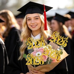 Graduation Decorations 2026, 12 PCS Graduation Centerpieces for Tables, Gold Gli