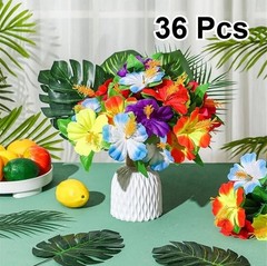 36pcs Artificial Silk Hibiscus Flowers Hawaiian Bar Party DIY Decor home decorat