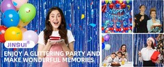 Blue Streamers Party Decorations 3.3×8.2ft, 2 Pack Dark Blue Tinsel Backdrop for