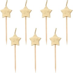 Sparkling Gold Star Birthday Candles – Pack of 6 – 6 Count (Pack 1),