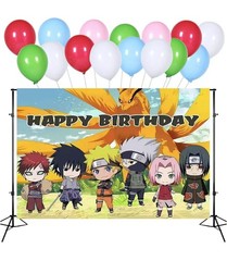 Naruto Theme Happy Birthday Backdrop 5×3.5ft Birthday Party Decoration