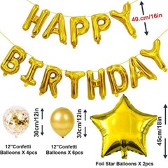 25pcs/set Happy Birthday Balloons Banner Blue Decoration Letters Balloon