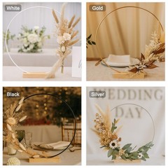10 Pack Floral Hoop with Stand and 38-Yard Paddle Wire 14 Inch Metal Rings fo…
