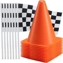 Race Car Birthday Party Decorations – (36 Pcs) 12 – 8-Inch Orange Mini Cones for