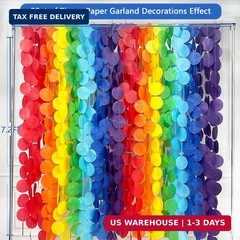 205Ft Rainbow Party Decorations Big Polka Dots Tissue Paper Backdrop Streamer Co