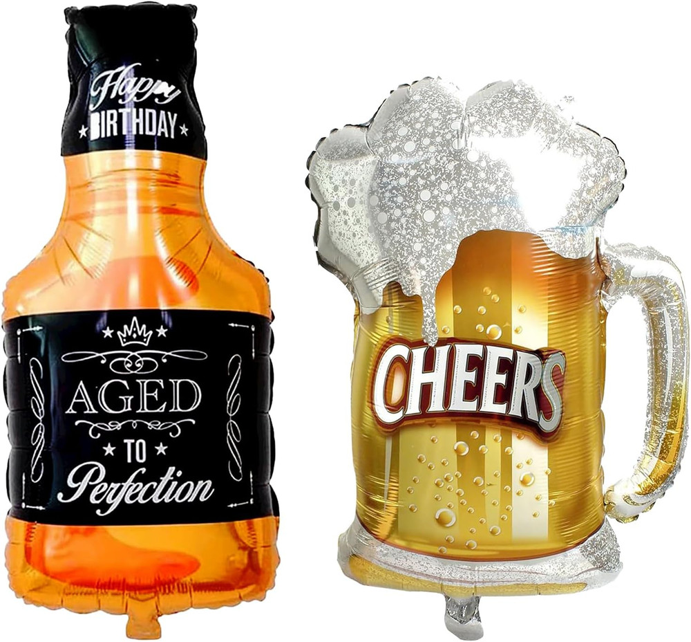 Whiskey Bottle and Beer Cup Balloons Foil Balloon for Summer Party Beer Festival