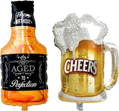 Whiskey Bottle and Beer Cup Balloons Foil Balloon for Summer Party Beer Festival
