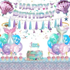 MERMAID BIRTHDAY DECORATIONS, PARTY DECO, PARTY BANNER, BALLOONS BACKDROP ETC