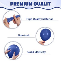 Soccer Balloons, 50pcs Metallic Blue Silver Balloons, White Pearl Navy Blue B…