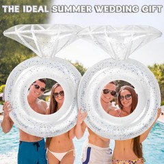 Bride Diamond Ring Pool Float & Towel Set Bachelorette Party Decorations Infl…