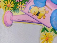 Vintage 1977 Beistle Co. Baby Shower Decor Paper Decorations Lot Of 4