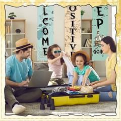 6 Pcs Adventure Awaits Party Decorations Banner 61» Travel Around The World …