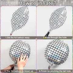 Disco Party Decorations, Disco Balloons for 70s 80s 22 Inch Large Silver Irid…
