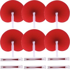 20Pc Paper Folding Hand Fans, Wedding Party Decor for Guest DIY Pink Round