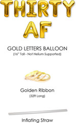THIRTY AF Balloons Banner Gold 30Th Birthday Party Decorations Sign