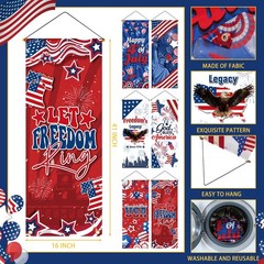 6 Pcs 4th of July Decorations Independence Day, 250th Anniversary Hanging Ban…