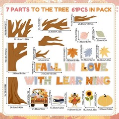 Fall Classroom Bulletin Board Decorations Autumn Animals Tree Leaves Cutouts