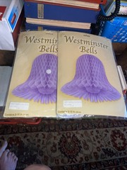 (2) 15″ Beistle Westminster Bells Lavender Tissue Honeycomb Bells 55015-L