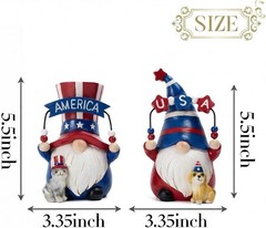 Compact Americana Gnomes with Pets – Ideal 4th of July & Memorial Day Decor