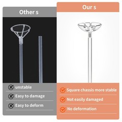 6 Pack Clear Acrylic Balloon Stand Kit, 15.75 Inch Reusable Balloon Sticks Ho…