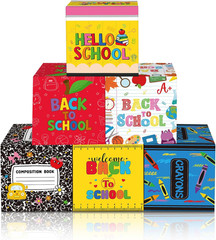 6 Pcs Back to School Decorations Box First Day of School Party Decor 11.8» Cray