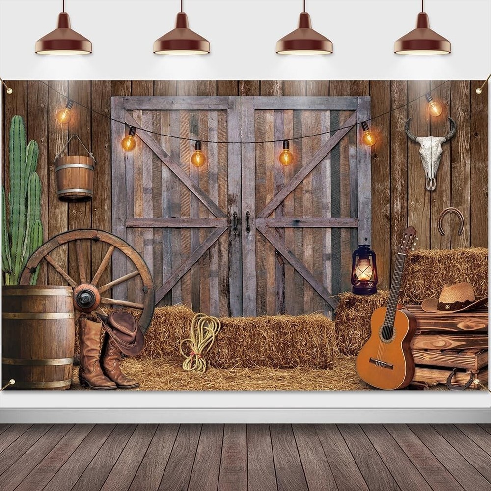 Western Cowboy Backdrop Cowboy Party Decorations Large Western Theme Banner NEW