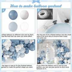 Dusty Blue Balloon Arch Kit 132Pcs Dusty Blue and White Balloon Arch Garland …