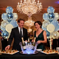 Balloons Stand Kit for Floor with String Light 2 Set Blue Centerpieces Balloo…