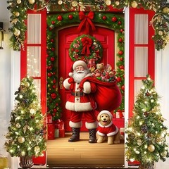Christmas Decorations Santa Clause Dog Door Cover Xmas Holiday Gift 71″x43″
