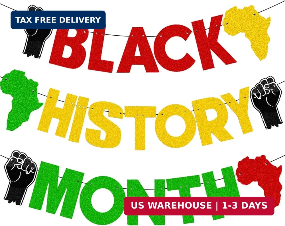 Black History Month Banner, African American Party Decorations Backdrop, Party G