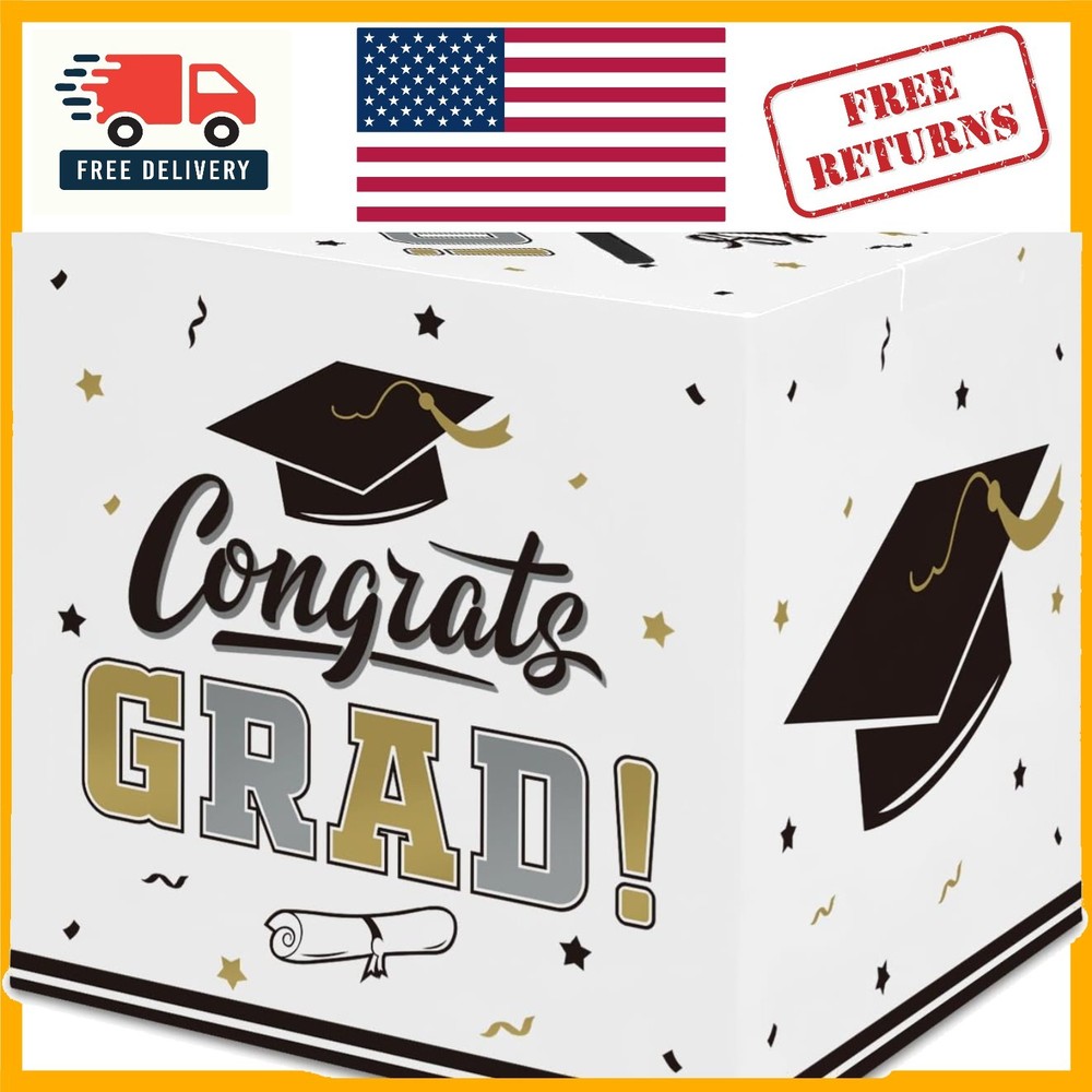 Elegant 2026 Graduation Box – Chic Gold Stamped Card Collection for Parties