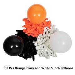 300 Mini Orange Black White Balloons 5 Inch Latex for Halloween Decor