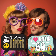 60S Photo Booth Props – 41-Pc Photo Booth Kit with 8 X 10-Inch Sign, 60 Adhesive