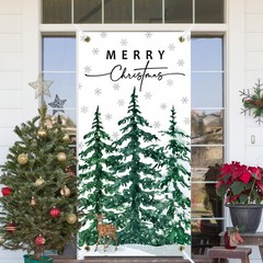 Christmas Door Cover Religious Front Door Decorations with Christ