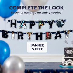 Star Wars Table Cloth and Birthday Banner | Star Wars Birthday Decorations and P